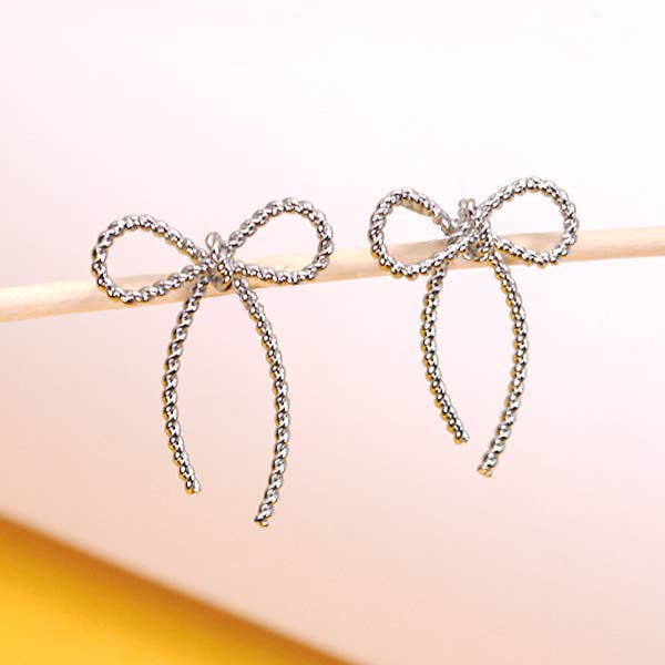 ROPE BOW STUD EARRINGS