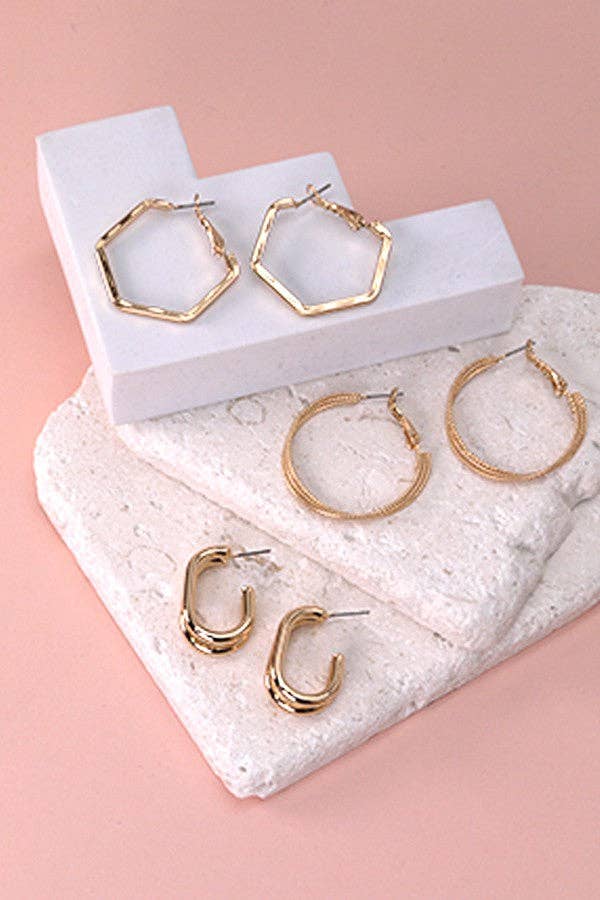 TRIO HOOP EARRINGS - SET
