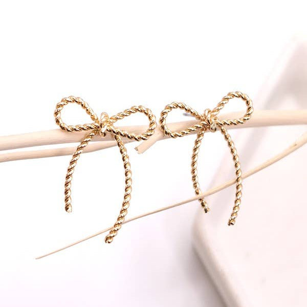 ROPE BOW STUD EARRINGS