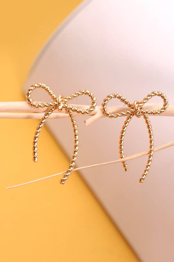 ROPE BOW STUD EARRINGS