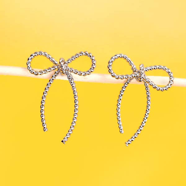 ROPE BOW STUD EARRINGS