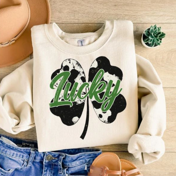 Lucky cow print - Sweatshirt (Ready to Ship)