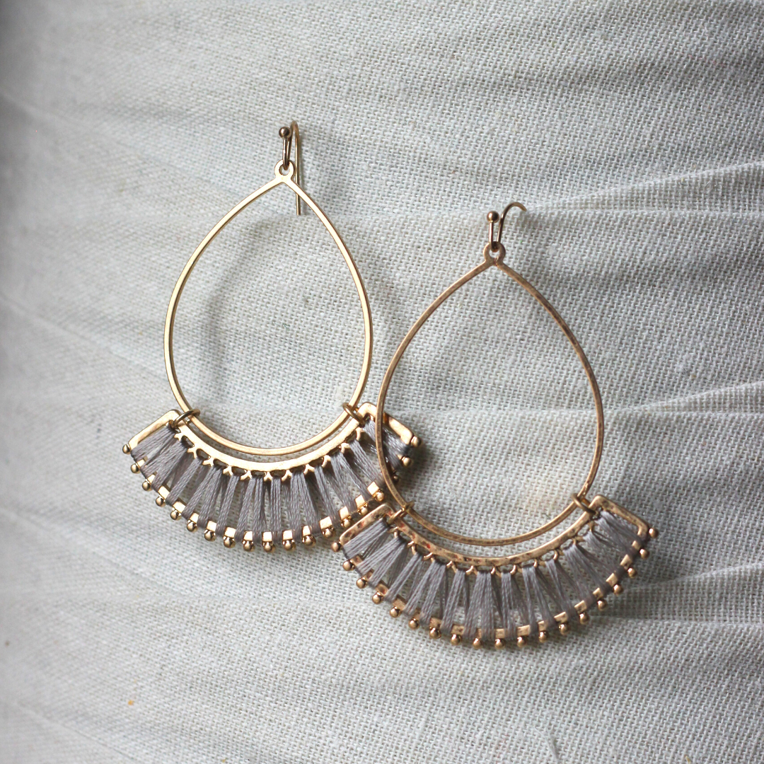 Gray Malibu Teardrop earrings