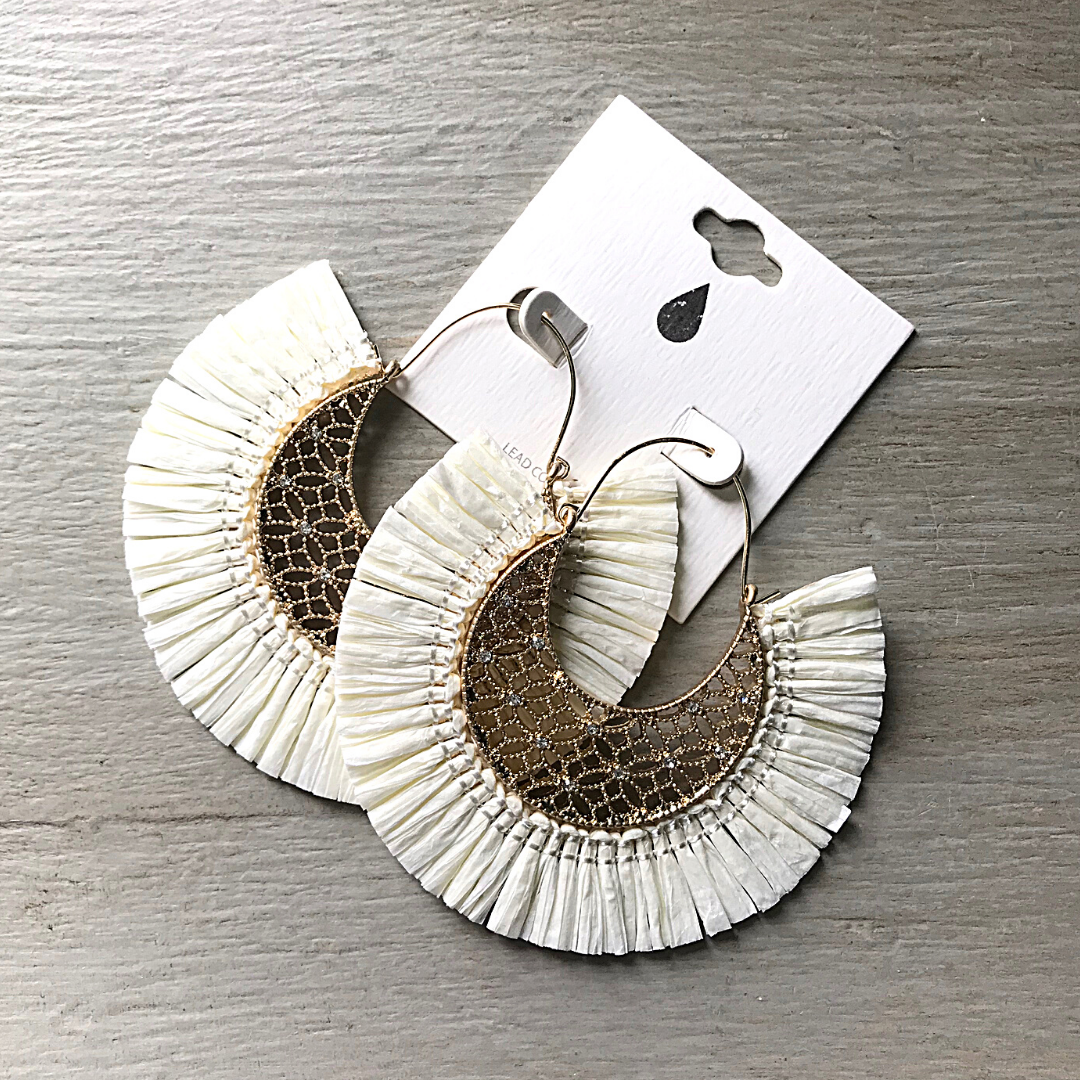 Rafia Fringe earrings