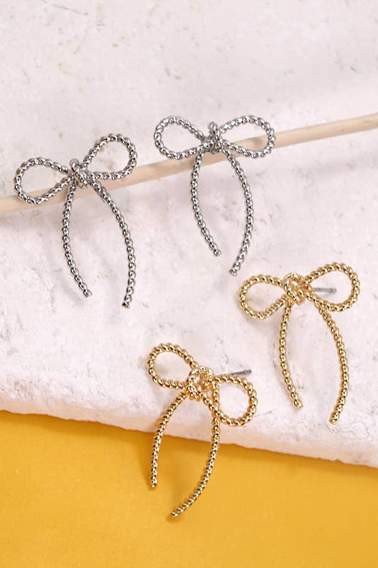 ROPE BOW STUD EARRINGS