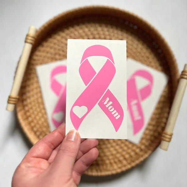 Awareness ribbon with name & heart - decal