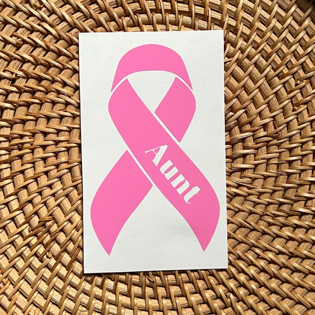 Awareness ribbon with name - decal