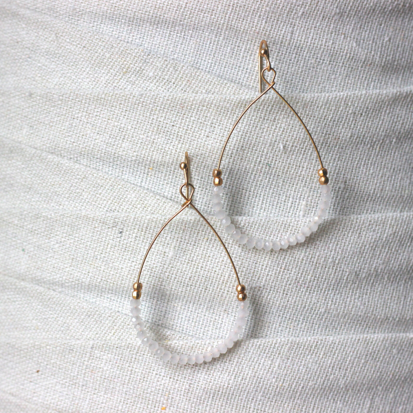 Opal Beaded Teardrop earrings