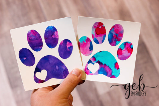 paw print love decal