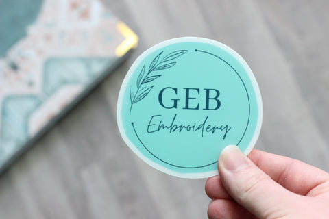 GEB Embroidery circle sticker