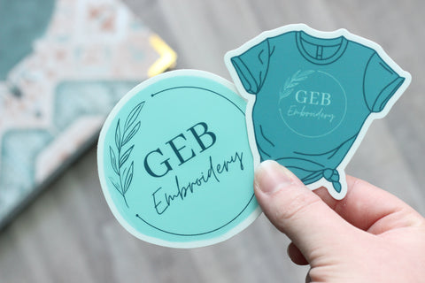 GEB Embroidery t-shirt sticker