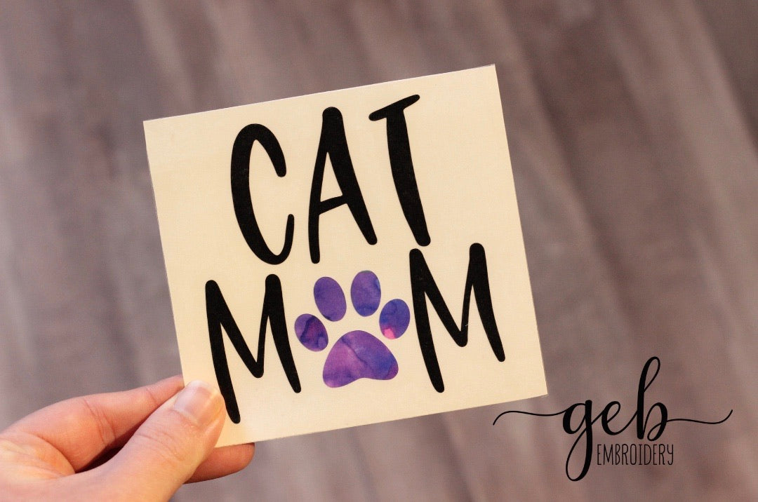 Cat mom decal