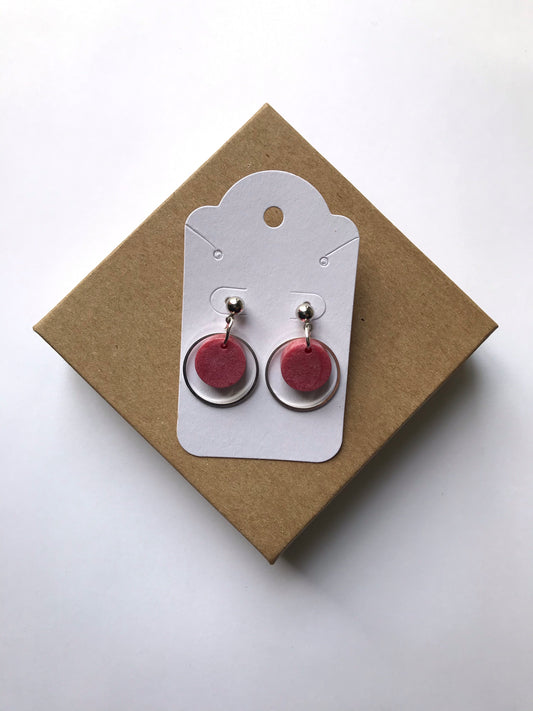 Mauve circle Earrings
