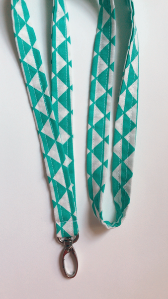 Teal Triangle lanyard