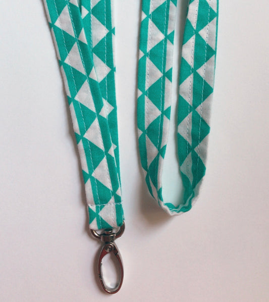 Teal Triangle lanyard