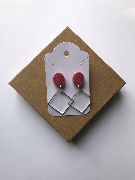 Mauve square Earrings