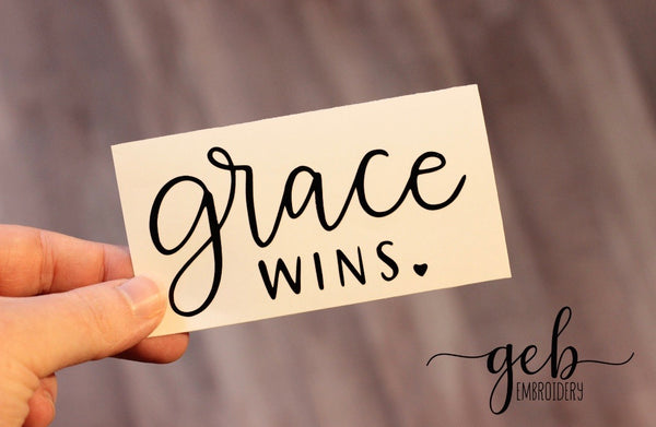 Grace wins decal
