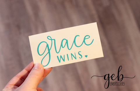 Grace wins decal